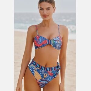 NWT ANTHROPOLOGIE FARM RIO X ANTHROPOLOGIE HIGH-WAISTED BIKINI BOTTOMS